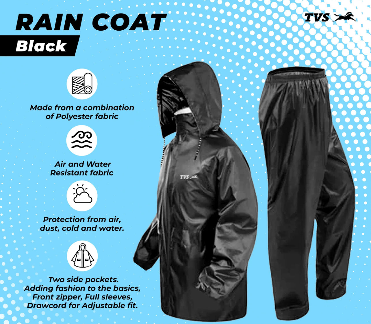 Rain Suit ( 2pcs Jacket + Trouser ) Waterproof , Rain Protection