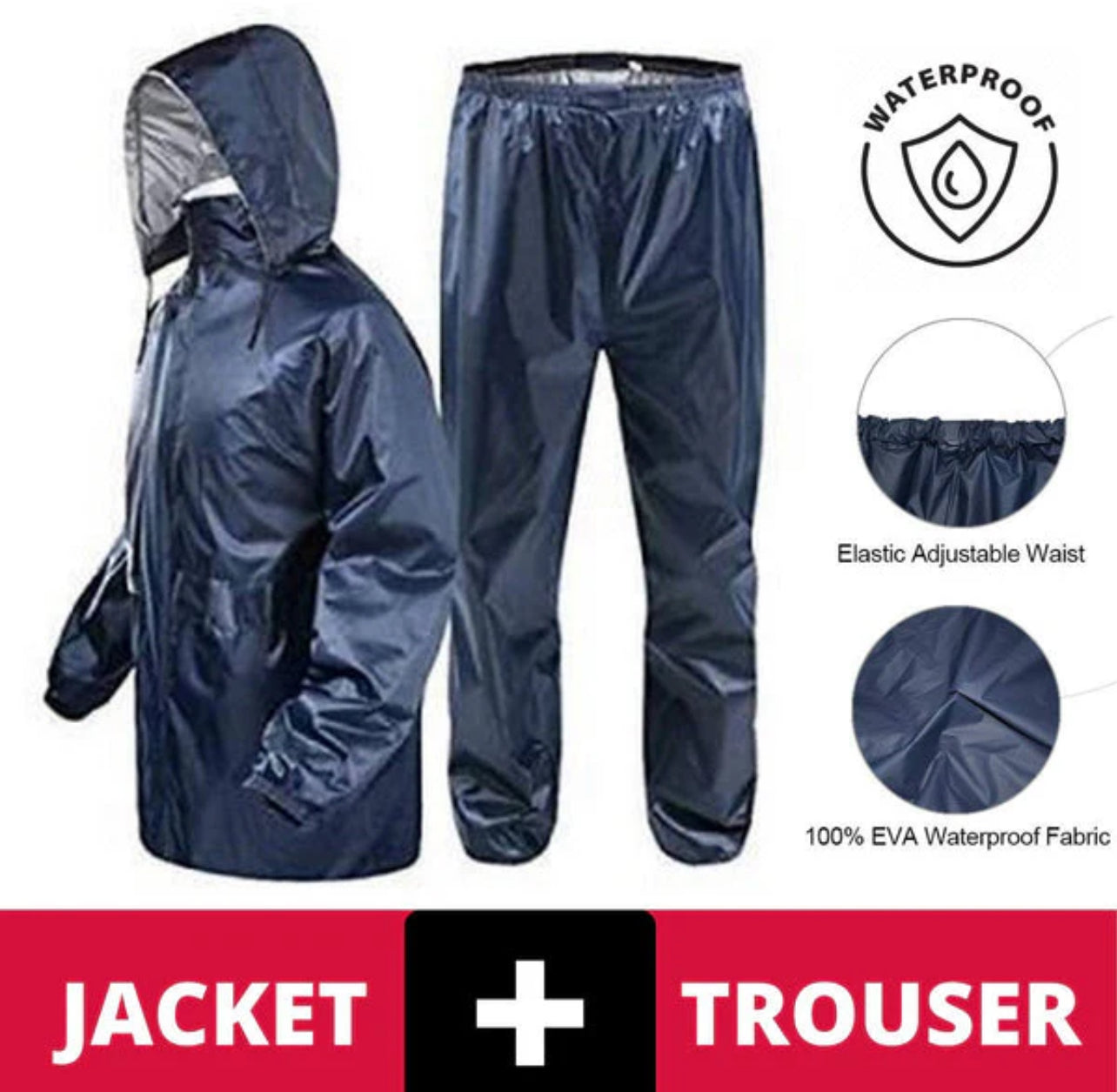 Rain Suit ( 2pcs Jacket + Trouser ) Waterproof , Rain Protection